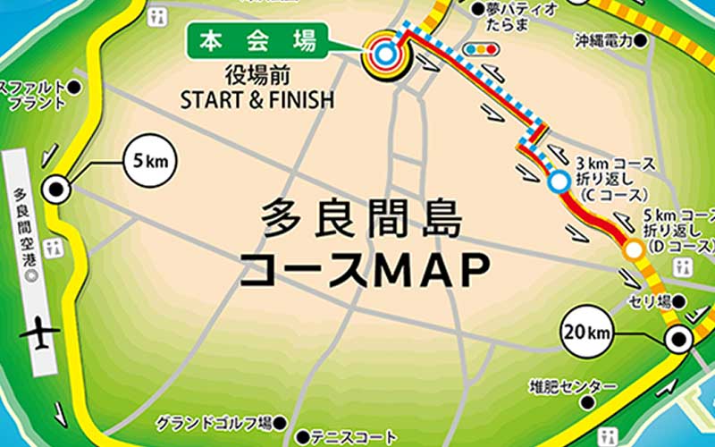 コースMAP：たらま島一周マラソン